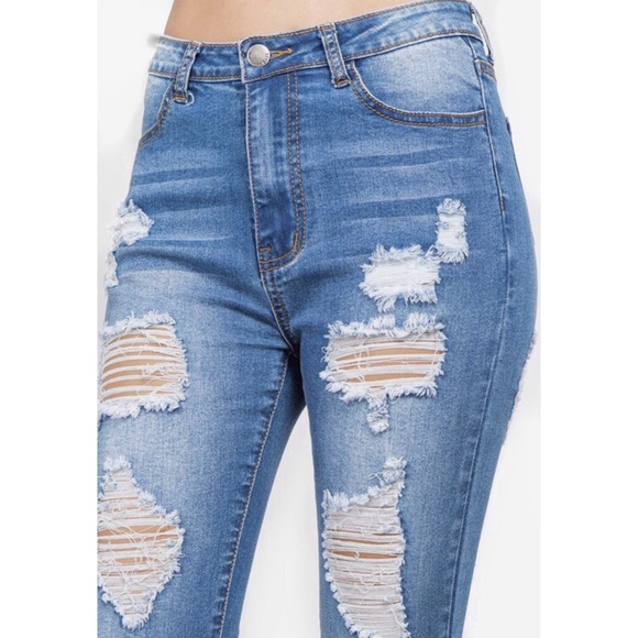 PLUS!!! Skinny High Rise Distressed Denim - Picture 5 of 5